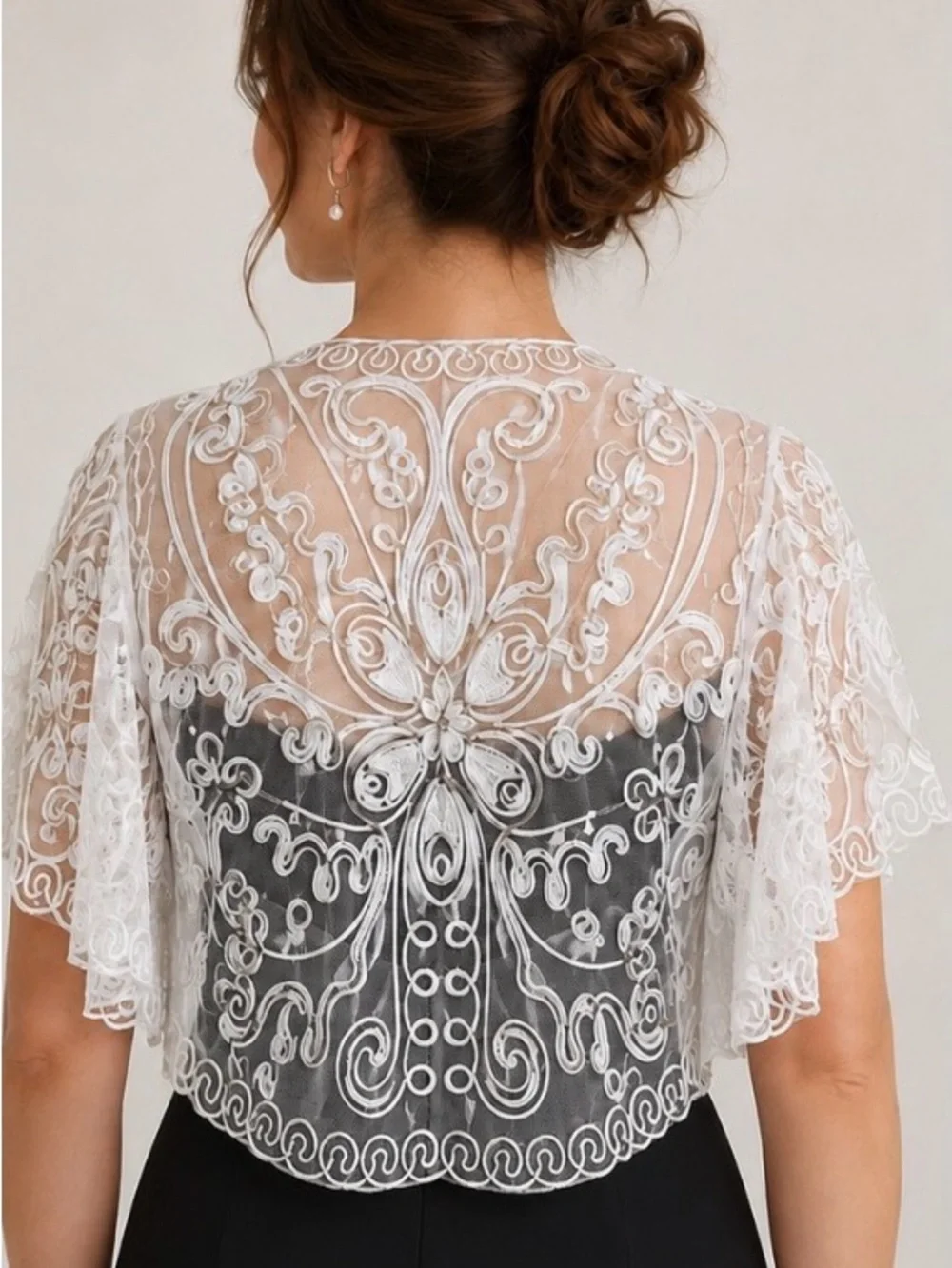 #256⭐️WHITE LACE CAPE